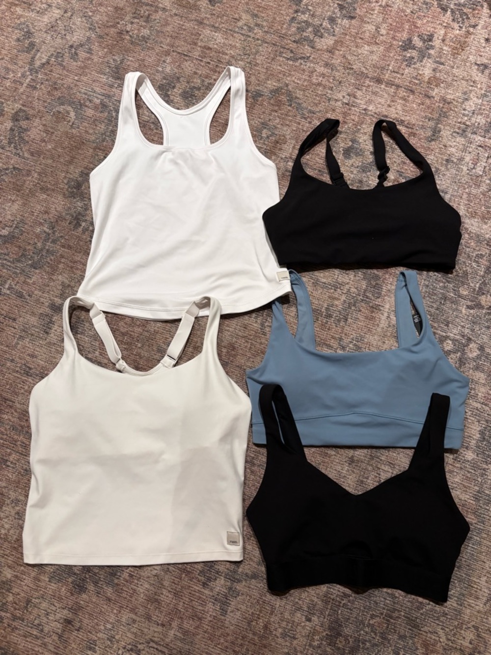 Vuori Sports Bra & Tank Bundle (5) | Like New | Neutral Colors Athleisure Set